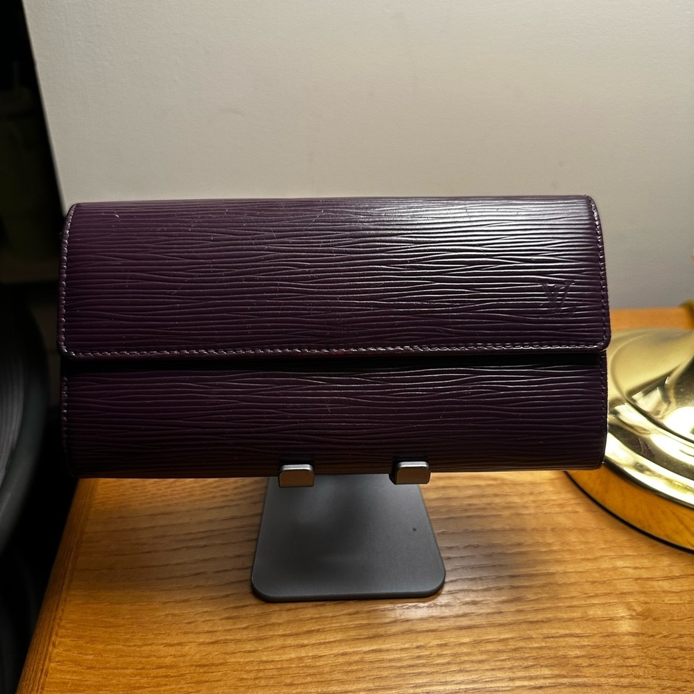 Louis Vuitton Purple Epi Leather Long Wallet. EUC.